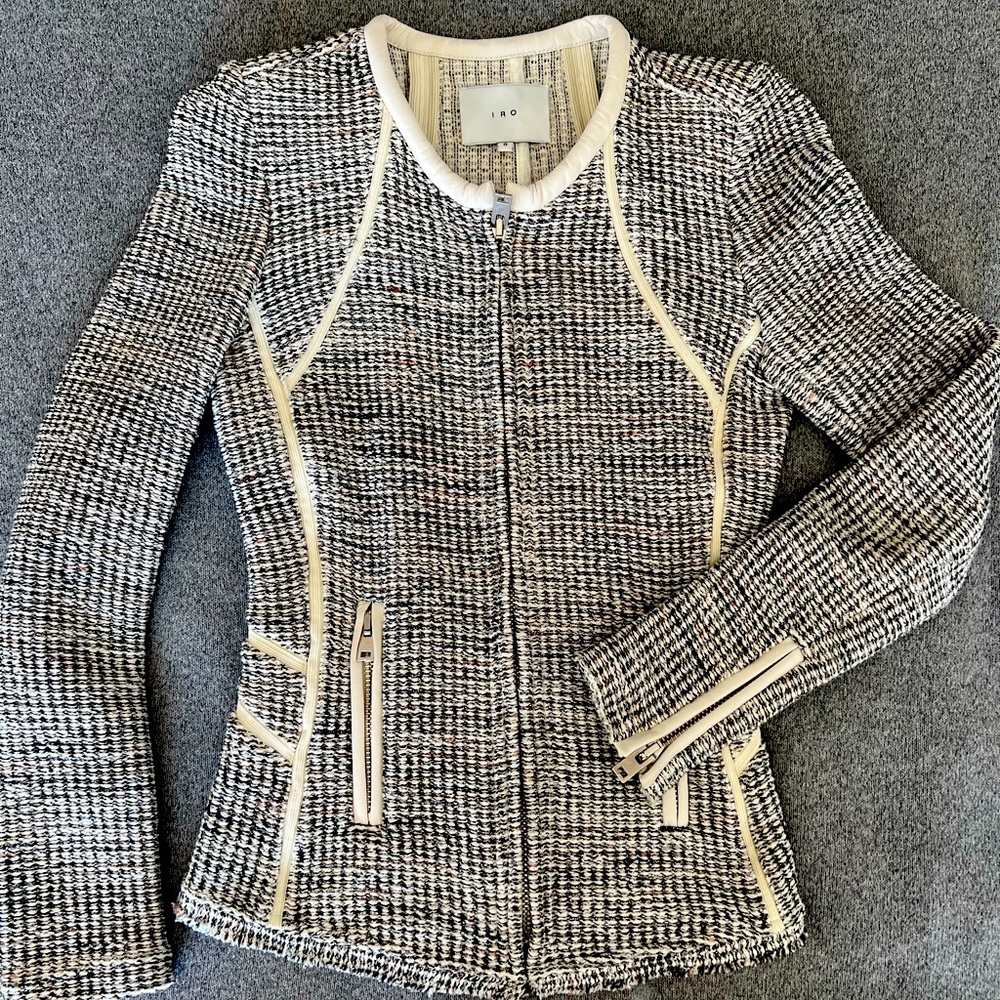 Iro Tweed Zip jacket - white and black! Hardly been worn!